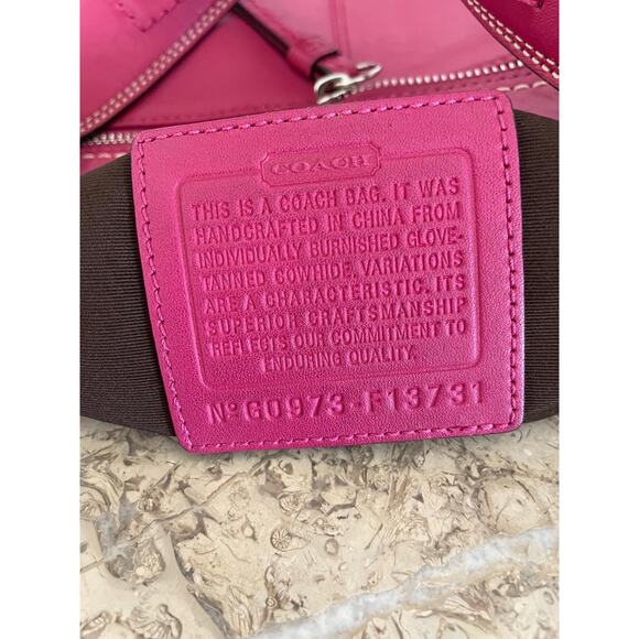 Coach Large Ergo Pleated hobo/soho raspberry Leather Shoulder Bag F13731 - Picture 13 of 13